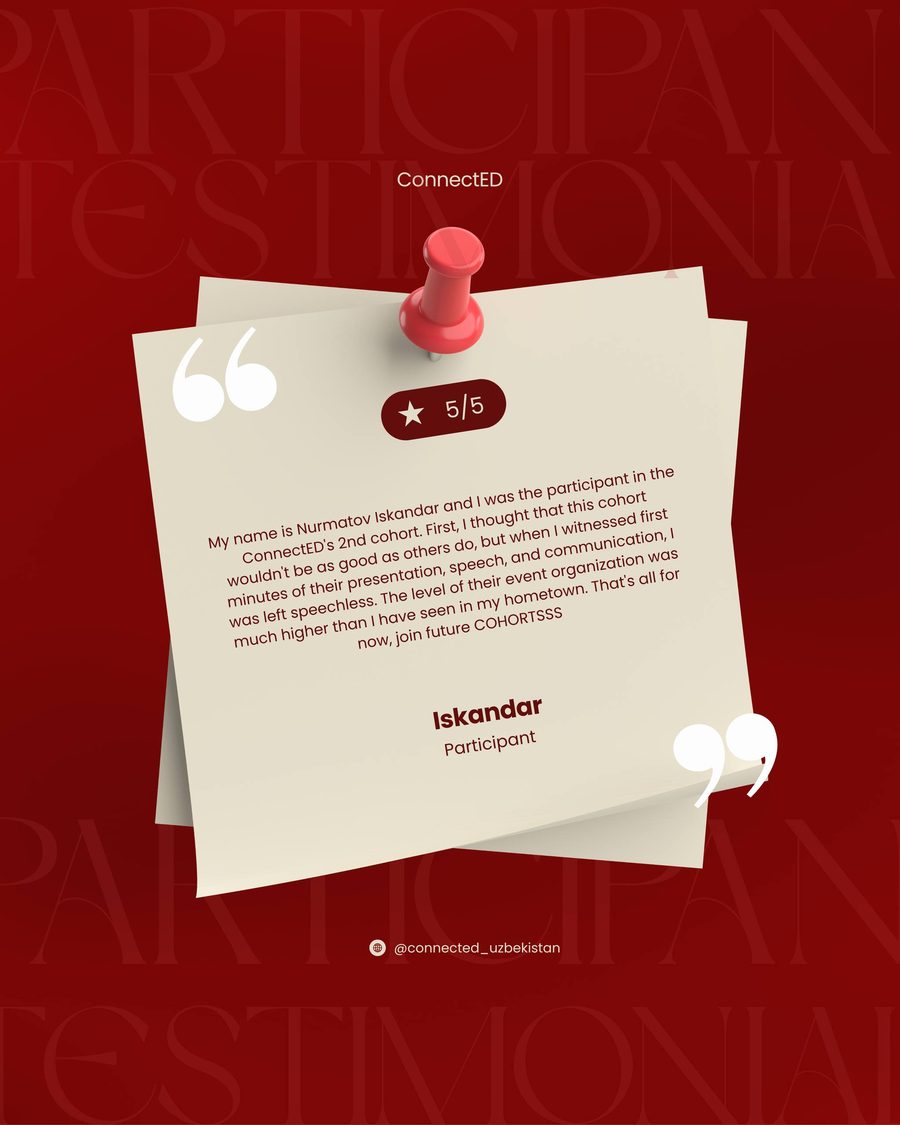 Testimonial from Iskandar, ConnectED Cohort 2 participant